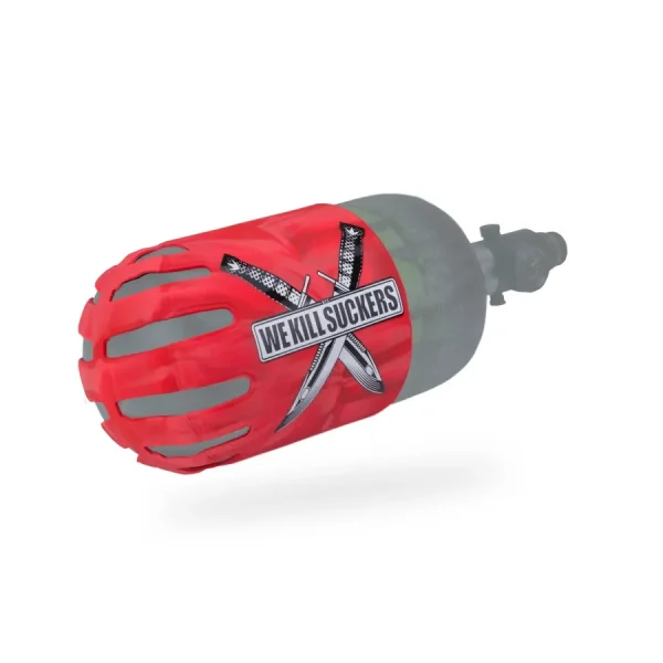 Bunkerkings Red Knuckle Paintball Tank Cover with Grip Texture bunkerkings red knuckle paintb 0 1753354178 - EASTCOASTPAINTTBALL