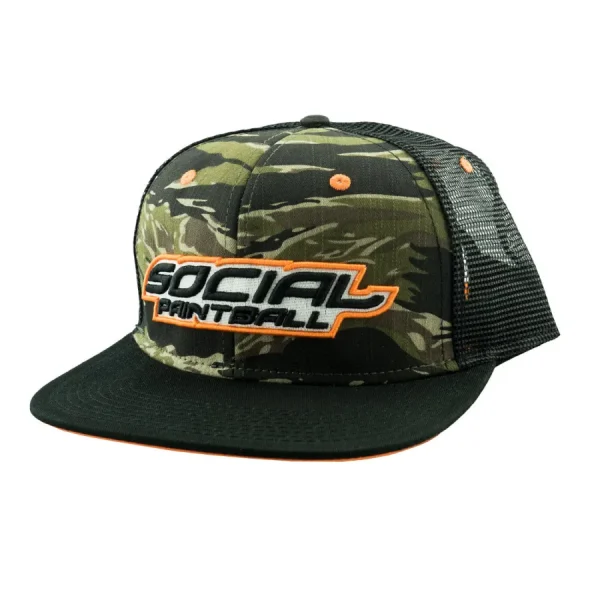 Tiger Camo Snapback Trucker Hat - Black Bill Paintball Headwear tiger camo snapback trucker ha 0 1753354069 - EASTCOASTPAINTTBALL